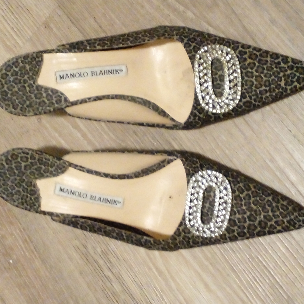 Leopard Authentic Maysalebi Manolo Blahnik Mules 39.5 9 US